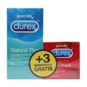 Durex Natural Plus Preservativos 12 Unidades + Regalo 3 Preservativos Sensitivo Suave