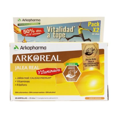 Arkoreal Jalea Real Vitaminada 20 Ampollas Pack 2ª Unidad Al 50%