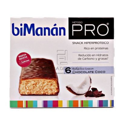 Bimanan Pro Snack Hiperproteico Sabor Chocolate Y Coco 27G X 6 Barritas