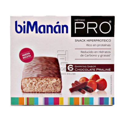 Bimanan Pro Snack Hiperproteico Sabor Chocolate Praliné 27G X 6 Barritas