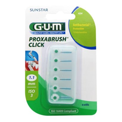 Gum Proxabrush Click Cónico 6 Recambios De 1,1Mm