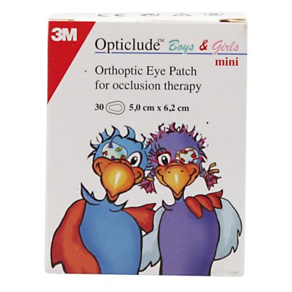 Parches Oculares Opticlude Mini 6 Cm X 5 Cm 30 Unidades