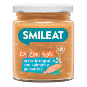 Smileat Cachitos Arroz Integral Con Salmon Y Guisantes  230G