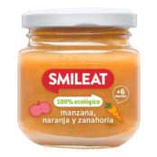 Smileat Tarrito De Manzana, Naranja Y Zanahoria Ecologicas 130G
